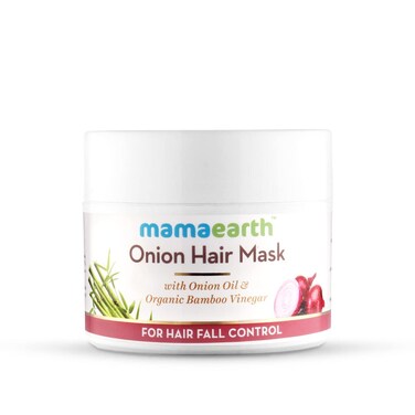 Mamaearth Onion Oil Hair Mask with Organic Bamboo Vinegar   Controls Hair Fall &amp; Damage   Strengthens Roots   Nourishing Formula for Healthy Scalp   6.76 Fl Oz (200ml)