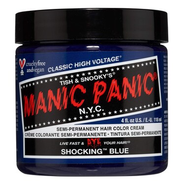 MANIC PANIC Classic Shocking Blue Semi Permanent Hair Color - Dark Cobalt Blue Hair Dye for Women &amp; Men That Lasts 4-6 Weeks - Vegan, Ammonia &amp; Cruelty-Free - Create &amp; Mix Custom Shades (4oz)