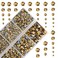 10000Pcs 2-Boxes Mixed Size Hot Fix Round Crystals Gems Glass Stones Hotfix Flat Back Rhinestones with Tweezers and Picking Pencil (Mine Gold)
