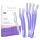 Women&rsquo;s Dermaplane Razor for Face &amp; Eyebrow - Anti-Cutting Japanese Blades for Eyebrow and Facial Hair Removal, Achieve Silky Skin and Perfect Brows (Purple, 6 Count)