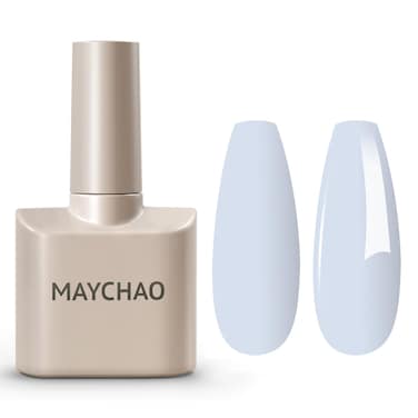 MAYCHAO 15ML Blue Gel Nail Polish 1Pc Baby Blue Gel Polish Soak Off UV LED Nail Polish Nail Art Starter Manicure Salon DIY at Home, 0.5 OZ