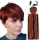28 Pcs Human Hair Extensions with Top Closure Unprocessed Brazilian Curly Short Virgin Hair Weave Wavy (3" 4" 5" Mix Lenght 100g/pcs 33# Color)