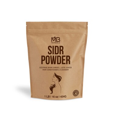 MB Herbals Sidr Powder 16 oz / 1 lb (454 Gram)   WildCrafted   Seder Lote Leaves   Ziziphus spina christi   Natural Hair Conditioner &amp; Cleanser   Sidr 99.5%, Neem 0.5%