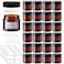 15 Pack 1 oz Glass Jars with lids, Amber Cosmetic Jars with Inner Liners and Black Lids, Lotion Jars, Candle Making Jars for Lotions, Scrubs and Cosmetic, Lables and Spatulas Include