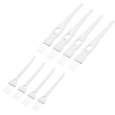 MECCANIXITY Shaver Cleaning Brush Tools with White Handle White Nylon Bristles 2 Sizes for Keyboard, Window Track, Vent Outlet, Home, Office, 8 Pack