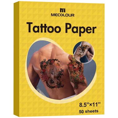 Printable Temporary Tattoo Paper for Laser/Inkjet Printer - 8.5"X11" DIY Personalized Image Transfer Sheet for skin (White-50 Sets)