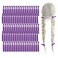 MEEDEE 100 Pack Purple Hair Ties - No Crease, No Damage, Ouchless &amp; Elastic for Women, Yoga &amp; Pony Tails