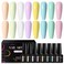 MEET ACROSS 8 Colors Gel Nail Polish Set, Macaron All Seasons Shades Gel Polish Kit, Nail Polish Soak Off UV Gel Polish Nail Art Design Salon Home Manicure Kit