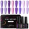 MEET ACROSS Purple Gel Nail Polish Set, 8 Colors Purple Pastel Pink Lavender Gel Polish Soak Off Grape Lilac Violet Gel Nail Art Manicure DIY Salon