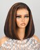MEGALOOK 6x5 Highlight Bob Wig Human Hair Glueless Wig Pre Cut HD Lace Closure Wig 220% Density Wear and Go Glueless Wig Pre Plucked Ombre Wig Bleached Tiny Knots 12 Inch 1BP30