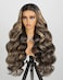 MEGALOOK Highlight Wear and Go Glueless Wig Human Hair Pre Plucked Pre Cut 6x5 HD Closure Wigs Human Hair 12A Body Wave Wig Real Bleached Tiny Knots Balayage Wig 1b/27 20 Inch