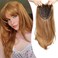 Long Wavy 18inch Strawberry Blonde Hair Topper with Bangs Big Base Cover Thinning Hair Clip in Hair Toppers for Women Fiber Wiglets with Fringe