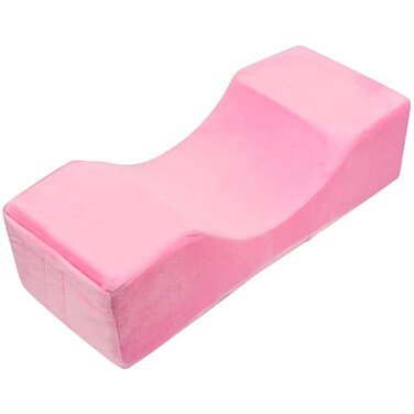 Eyelash Extension Velvet Lash Pillow Beauty Salon Memory Foam Neck Pillow for Lash Extension Grafting Make Up (Pink)