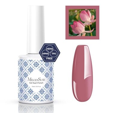 MelodySusie Fleurwee Plant Based Gel Nail Polish, Hema Free Pink Purple Nail Polish, Soak Off UV LED Gel Polish Gift for Women 21 Non Toxic Long Lasting Nail Art Manicure Salon DIY at Home P21