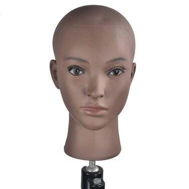 Bald Female Training Head Cosmetology Mannequin Head for Wigs Making and Display with Free clamp