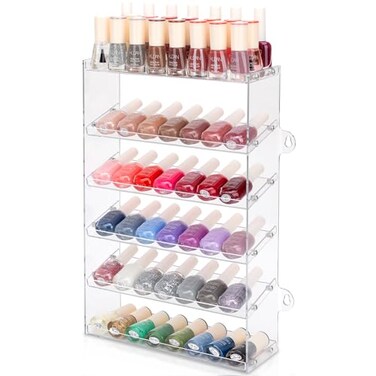 MICOM Acrylic Nail Polish Organizer Display Rack for Nails Polish Hanging Nail Polish Storage Nail Paint Display Stand Shelf for Storage