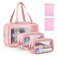 Clear Toiletry Bag Set for Women Men, Translucent Waterproof Travel Makeup Bag with Handle, Large Capacity Sturdy &amp; Leak Resistant Cosmetic Bag Pouch for Traveling,Accessories&hellip;