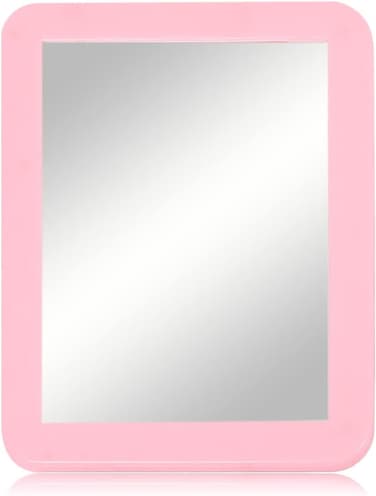 Magnetic Locker Mirror,5" x 7" Small Mirrors for Locker with Magnetic Backing,Real Glass Mirrors for School Locker, Bathroom, Household Refrigerator, Locker Accessory, Office, Home (Pink)