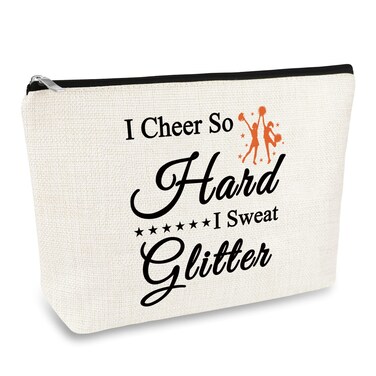 Cheerleader Gift Cheerleading Gift Cheer Gift Makeup Bag Cheer Team Gift Cosmetic Bag Cheer Sister Inspirational Gift Birthday Christmas Thanksgiving Gift for Cheerleader Cheer Sister Travel Bag