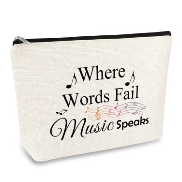 Music Gift for Women Makeup Bag Music Lover Gifts Music Teacher Gift Cosmetic Bag Music Teacher Appreciation Gift Thank You Gift for Music Teacher Student Musicians Birthday Christmas Gift Travel Bag