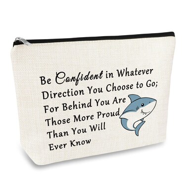 Shark Gifts Inspirational Gifts for Friend Makeup Bag Shark Lover Gift Shark Week Gift Shark Theme Gift for Girls Women Cosmetic Bag Ocean Animals Lover Gift Friendship Gift Christmas Birthday Gift