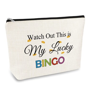 Bingo Game Lover Gift Makeup Bag Bingo Money Cosmetic Bag Lucky Bingo Gifts for Friends Bingo Gambler Gift Casino Lovers Gift Christmas Birthday Gifts for Mom Grandma Sister Travel Makeup Pouch