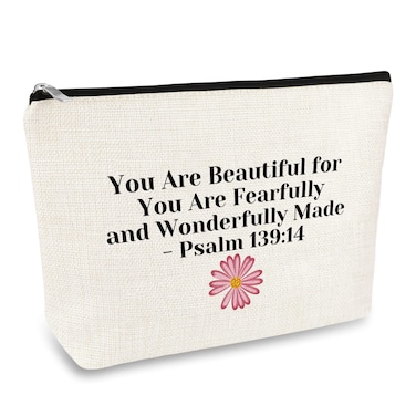 Christian Gifts for Women Makeup Bag Inspirational Religious Gifts for Her Cosmetic Bag Best Friend Mom Daughter Sister Boss Faith Encouragement Gift Easter Prayer Bible Verse Gift Travel Pouch