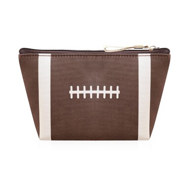 Makeup Bag Travel Organizer Toiletry Pouch for Women Small Cosmetic Case for Purse, Cute Fabric Storage Clutch (Small Makeup Bag - Football)