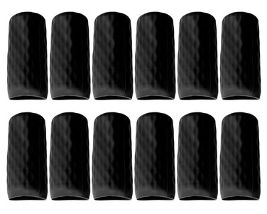 Mini Skater 12pcs Silicone Travel Bottle Cover Reusable Elastic Sleeve Fit Standard Toiletry Container Stretching Bottle Lid Cap for Luggage Bag Suitcase Prevent Leakage Solution (Black)