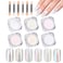 6 Colors White Pearl Chrome Nail Powder Kit,Aurora Iridescent Powder Holographic Mirror Effect Mermaid Chrome Pigment Glitter Dust Powder, Pearlescent Chrome Powder Nail Art Manicure