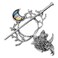 minkissy Viking Wolf Moon Hair Clips: Vintage Celti-c Knot Shawl Hairpins Retro Silver Alloy Viking Hair Barrette Hair Sticks for Women Girls Birthday Jewelry Accessories