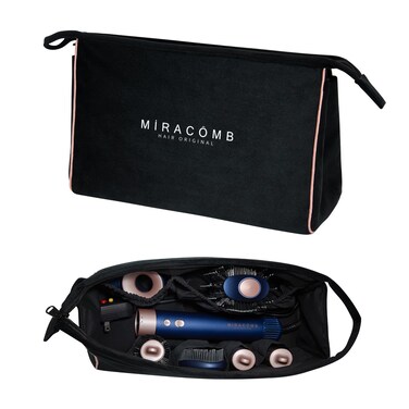 Multi-Purpose Velvet Storage Bag - Spacious Hair Tool Organizer &amp; Travel Case, Compatible with Hypersonic BLDC X-Styler, Dyson Airwrap &amp; Shark FlexStyle - Dual Use, Sleek Black Design for All