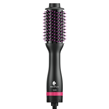 MiroPure Hair Dryer Brush Blow Dryer Brush in One, 4 in 1 Hair Dryer and Styler Volumizer with 4 Speed Temp Settings, Hot Air Brush for All Hair Style and Fast Drying, Purple Red