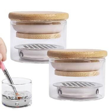 Dappen Dish for Acrylic Nails Nail Brushes Washing Glass Cup Nail Tool Storage Cup with Lid Multi functional nail art tools for Home Use Nail Salon (2 pcs)