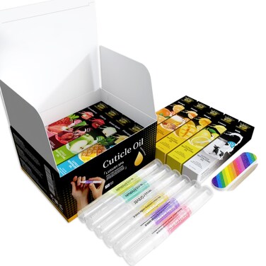 14+1 pcs Cuticle Oil Pen Bulk, Nail Oil Pen with Brush Pack Light Smell Natural Fragrance, 5ml / Tube Container Organic Plant Scented Soften Remover Care for Dry Cuticles Set