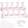 Nail Holder for Nail Art Practice, Nail Stands for False Nails Painting, 30 pcs of adhesive putty 1 Crystal Base 2 Sets Magnetic Acrylic (Jelly Pink)