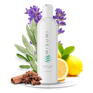 Misumi Acne Body Wash 120ml (4oz) - Keratosis Pilaris Treatment, Body &amp; Back Acne Treatment - Salicylic Acid, Glycolic Acid AHA Body Wash for Men &amp; Women Bacne