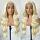 613 Glueless HD Lace Front Wig Pre Plucked Blonde Transparent Lace Frontal Wig Synthetic Long Body Wave Lace Front Wig With Natural Hairline