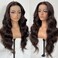 Chocolate Brown Glueless Lace Front Wig Preplucked Synthetic Precut Wear And Go HD Lace Front Wig For Black Women