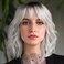 Short White Silver Wig with Bangs Ombre Grey Wigs for Women Girls Wavy Bob Wig Shoulder Length Synthetic Hair Dark Roots Wig for Halloween Cosplay Party Daily(14 Inches)