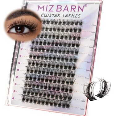 MIZ BARN Lash Clusters 144pcs Lash Extension D Curl Eyelash Clusters, 12-18mm individual Lashes Fluffy False Eyelashes Clusters DIY at Home (D-12-18 MIX)(DIY 06)