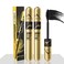 2pcs 2 in 1 Double Black 4D tubing Mascara Volume and Length， Silk Fiber Lash Liquid Extension 5X Longer, Smudge Proof Waterproof and Sweat Resistant Fuller Mascara (2pcs)