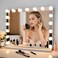 24"X18" Large Vanity Mirror with Lights &amp; Bluetooth Play Music LED Vanity Mirror 17 Dimmable LED Bulbs 3 Colour Illuminated Vanity Mirrors with Detachable 10x Magnifier and USB Charging Port