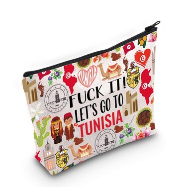 Tunisia Cosmetic Makeup Bag Tunisia Travel Gift Tunisia Travel Pouch Girls Trip to Tunisia Gift for Her (Tunisia)