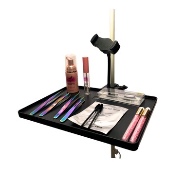 Lash Tray Holder for Ring Light Clip on Organizer Attachment with Phone Holder Eyelash Tech Lash Extension Supplies (with phone holder)