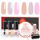 Modelones Nail Polish Set 3 Colors Nude Neutral Nail Polish Quick Dry Nail Polish Base &amp; Top Coat + Remover Pads Neutral Skin Tone Mini Starter Kit Manicure DIY Nail Art Salon Home Gift For Women Girl