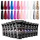 modelones 12 Colors Poly Nail Extension Gel Kit Pink Black White Red Glitter All Seasons Classic Colors Builder Nail Gel Set Holiday Manicure DIY Design Salon at Home Beauty Gifts