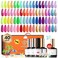 modelones Gel Nail Polish Set, 36 Pastel Rainbow Colors 7ML Soft Pink Red Green Summer Neon Gel Polish Glitter Nude Soak Off LED Gel Nail Polish Kit Nail Art for Starter DIY Holiday Gift