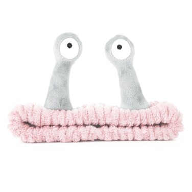 Face Wash Headband, Palm and Snail Spa Hair Bands Makeup Headbands Women Cartoon Cute Coral Fleece Elastic Headband Creative Hair Accessories for Washing Face Shower Sports (Pink&amp;Grey)