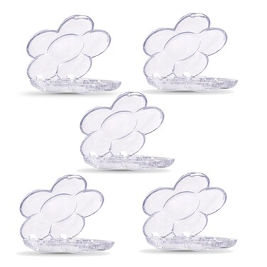 5 Pieces Flower Shape 6 Grids Empty Eyeshadow Tray with Aluminum Palette Refillable Powder Lipstick Cosmetics Container Box for Festivals Party Club Appointment Wedding